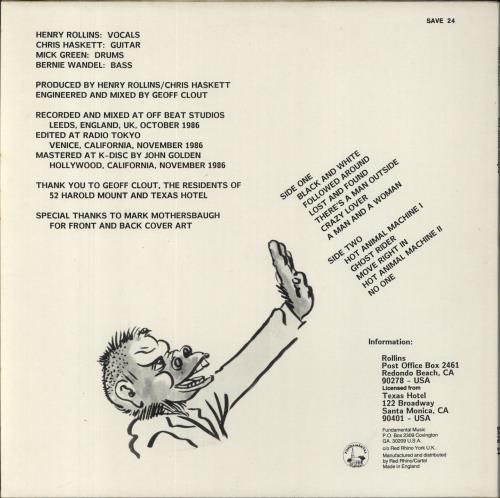 Henry Rollins Hot Animal Machine vinyl LP album (LP record) UK HRYLPHO302580