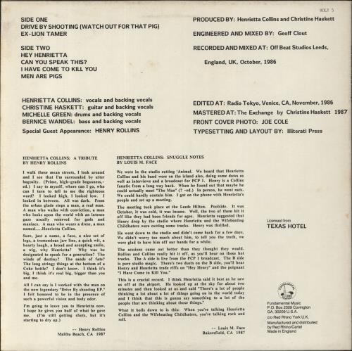 Henry Rollins The Wifebeating Childhaters vinyl LP album (LP record) UK HRYLPTH302597