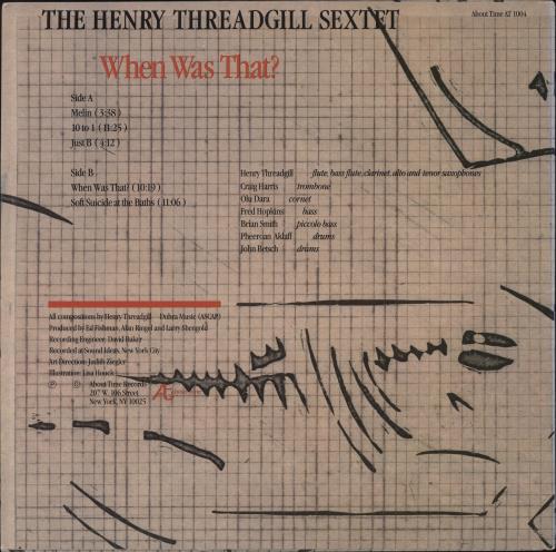 Henry Threadgill When Was That? vinyl LP album (LP record) US HXQLPWH706949