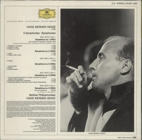 Henze Henze: 5 Symphonies 2-LP vinyl record set (Double LP Album) German HFP2LHE879907