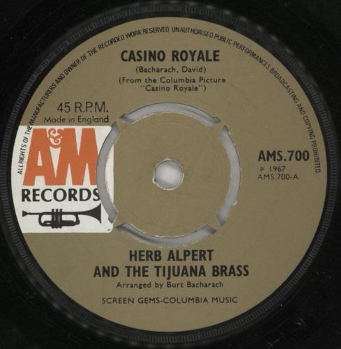 Herb Alpert Casino Royale - P/S 7" vinyl single (7 inch record / 45) UK HBA07CA208391