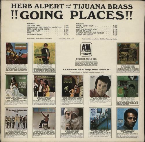 Herb Alpert Going Places vinyl LP album (LP record) UK HBALPGO870313