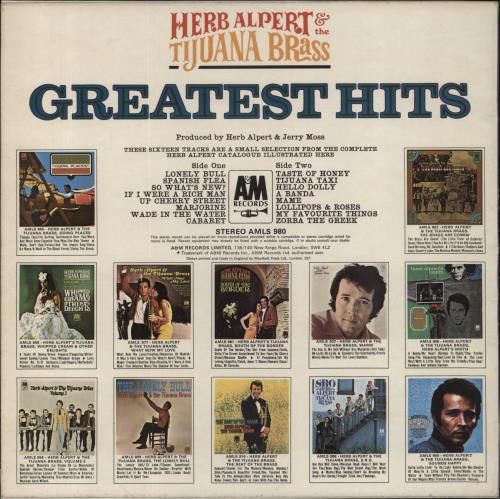 Herb Alpert Greatest Hits vinyl LP album (LP record) UK HBALPGR629656