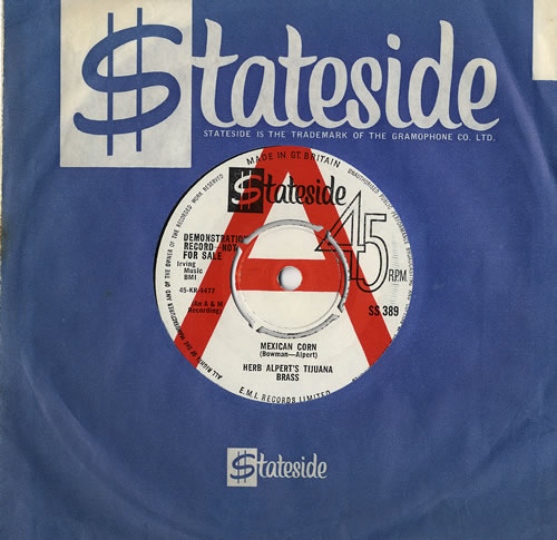 Herb Alpert Mexican Corn 7" vinyl single (7 inch record / 45) UK HBA07ME481132