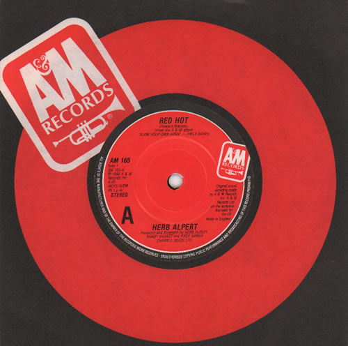 Herb Alpert Red Hot 7" vinyl single (7 inch record / 45) UK HBA07RE636207