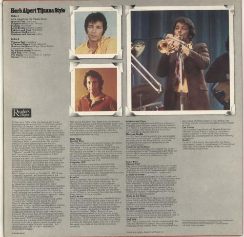 Herb Alpert Tijuana Style vinyl LP album (LP record) UK HBALPTI697390