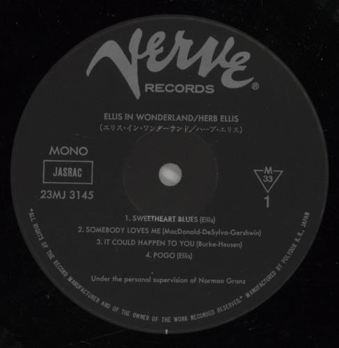 Herb Ellis Ellis In Wonderland vinyl LP album (LP record) Japanese HRBLPEL875095