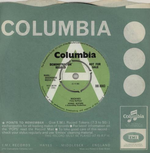 Herbal Mixture Machines - A Label 7" vinyl single (7 inch record / 45) UK 2ES07MA761408