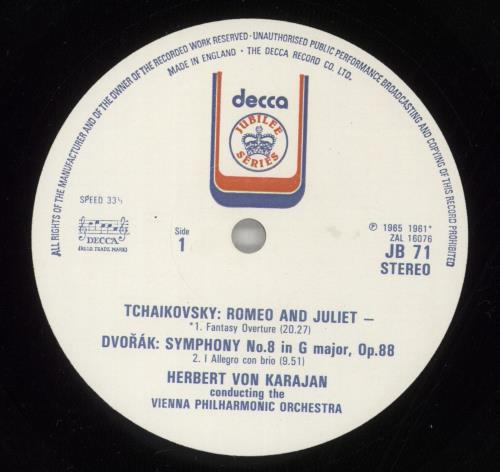 Herbert Von Karajan Dvor�k Symphony No.8 In G Major, Op.88 / Tchaikovsky Romeo & Juliet - Fantasy Overture vinyl LP album (LP record) UK HK3LPDV864403