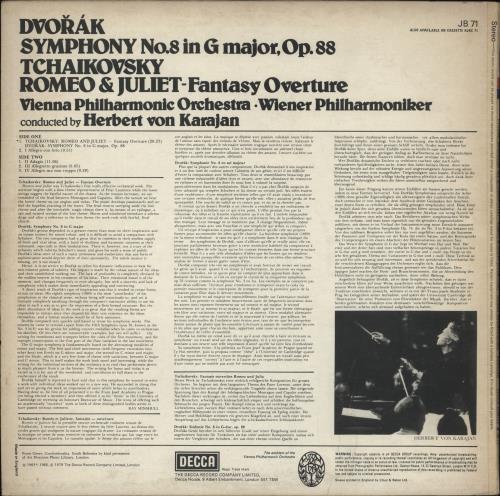 Herbert Von Karajan Dvor�k Symphony No.8 In G Major, Op.88 / Tchaikovsky Romeo & Juliet - Fantasy Overture vinyl LP album (LP record) UK HK3LPDV864403