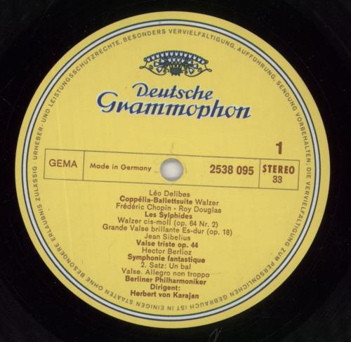 Herbert Von Karajan Grande Valse Brillante vinyl LP album (LP record) German HK3LPGR848890