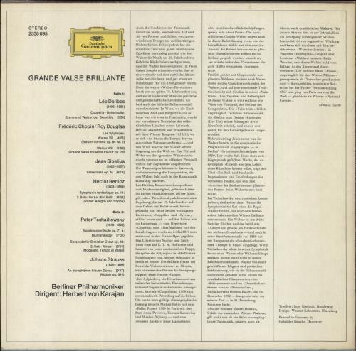 Herbert Von Karajan Grande Valse Brillante vinyl LP album (LP record) German HK3LPGR848890