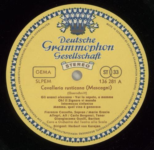 Herbert Von Karajan Mascagni: Cavalleria Rusticana / Leoncavallo: I Pagliacci vinyl LP album (LP record) German HK3LPMA875256