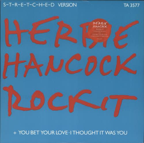 Herbie Hancock Rockit - p/s - Sticker 12" vinyl single (12 inch record / Maxi-single) UK HHA12RO865027