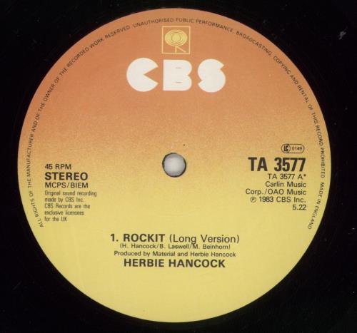 Herbie Hancock Rockit - p/s - Sticker 12" vinyl single (12 inch record / Maxi-single) UK HHA12RO865027