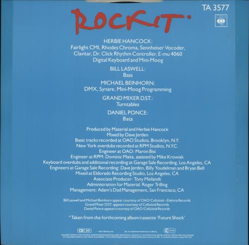 Herbie Hancock Rockit - p/s - Sticker 12" vinyl single (12 inch record / Maxi-single) UK HHA12RO865027