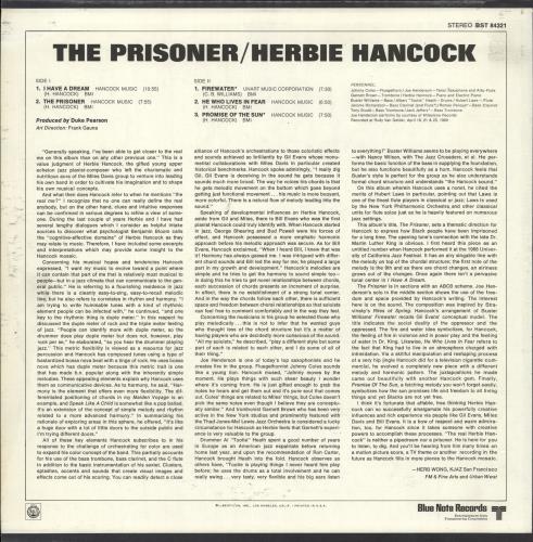 Herbie Hancock The Prisoner - 1st vinyl LP album (LP record) UK HHALPTH728697