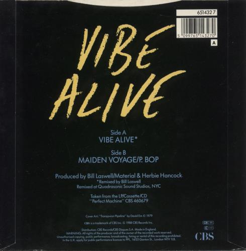 Herbie Hancock Vibe Alive 7" vinyl single (7 inch record / 45) UK HHA07VI883128