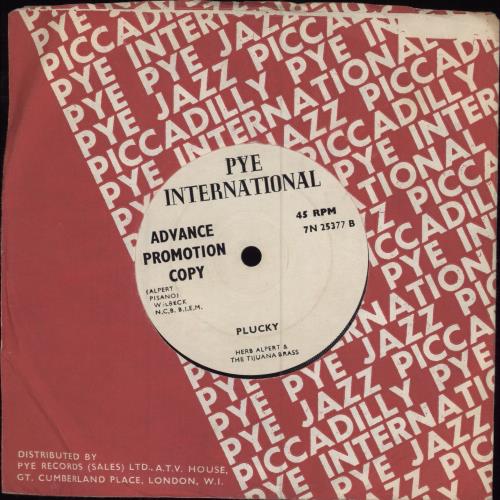 Herb Alpert The Work Song A Label UK Promo 7" vinyl single (7 inch