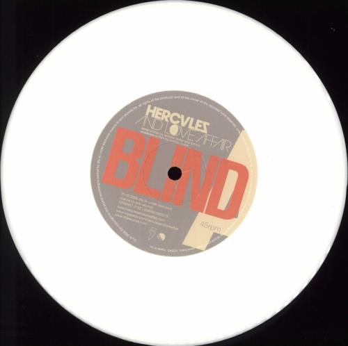 Hercules And Love Affair Blind - White Vinyl 7" vinyl single (7 inch record / 45) UK HEU07BL428307