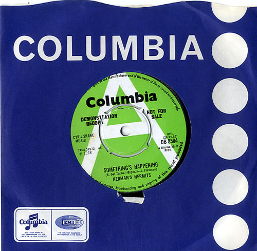 Herman's Hermits Something's Happening - A Label 7" vinyl single (7 inch record / 45) UK HMH07SO588698