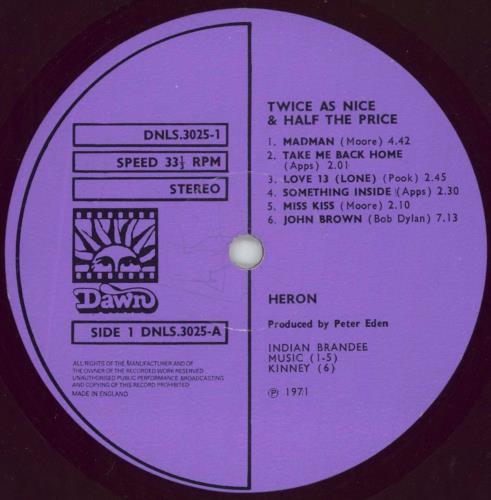 Heron Twice As Nice & Half The Price 2-LP vinyl record set (Double LP Album) UK HH12LTW855527