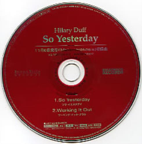 Hilary Duff So Yesterday CD single (CD5 / 5") Japanese HA-C5SO280360