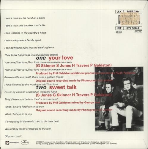 Hipsway Your Love 7" vinyl single (7 inch record / 45) UK HIP07YO492079