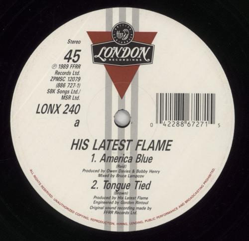 His Latest Flame American Blue 12" vinyl single (12 inch record / Maxi-single) UK HLF12AM654952