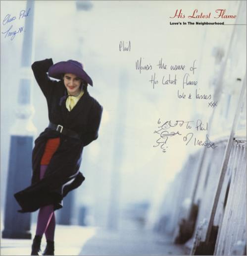 His Latest Flame Love's In The Neighbourhood - Autographed 12" vinyl single (12 inch record / Maxi-single) UK HLF12LO434436