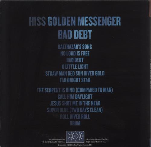 Hiss Golden Messenger Bad Debt vinyl LP album (LP record) US 3O0LPBA880334