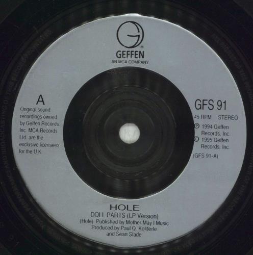 Hole Doll Parts 7" vinyl single (7 inch record / 45) UK HLE07DO57546