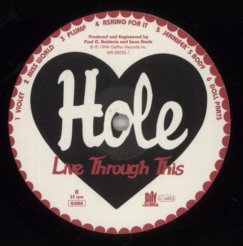 Hole Live Through This vinyl LP album (LP record) German HLELPLI881776