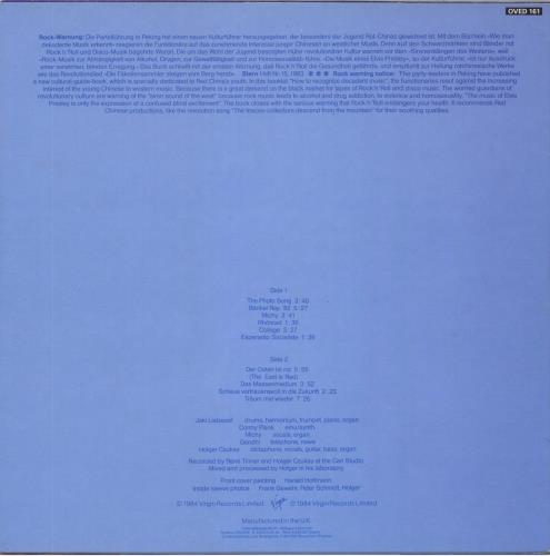 Holger Czukay Der Osten Ist Rot vinyl LP album (LP record) UK CZULPDE826797