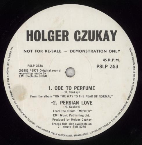 Holger Czukay Ode To Perfume 12" vinyl single (12 inch record / Maxi-single) UK CZU12OD854837