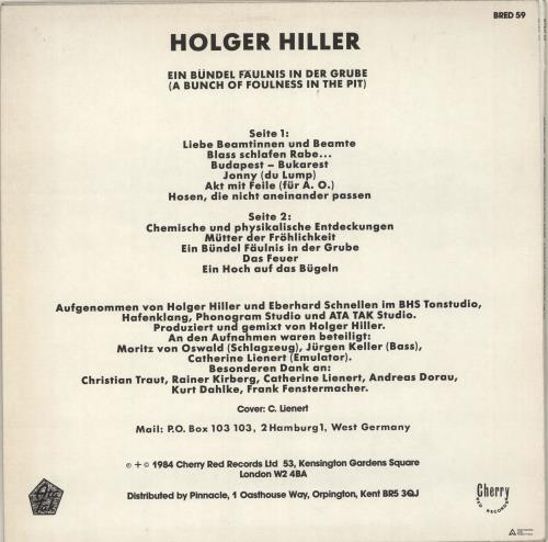 Holger Hiller Ein Bndel Fulnis In Der Grube vinyl LP album (LP record) UK HD7LPEI713435