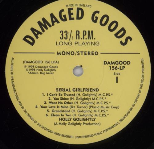 Holly Golightly Serial Girlfriend vinyl LP album (LP record) UK HGYLPSE893535