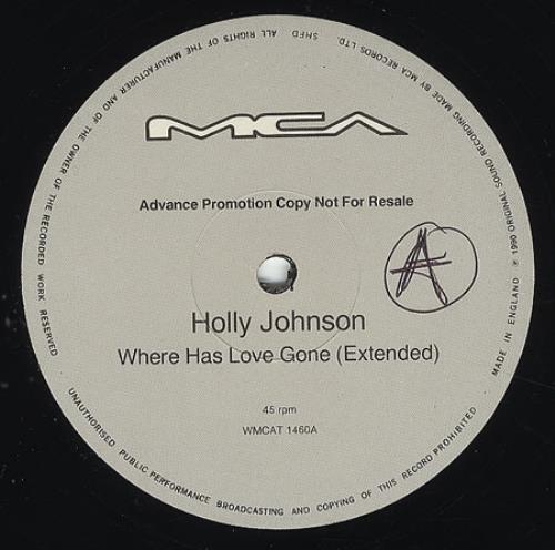 Holly Johnson Where Has Love Gone 12" vinyl single (12 inch record / Maxi-single) UK HJO12WH35759