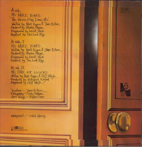 Hollywood Beyond No More Tears 12" vinyl single (12 inch record / Maxi-single) UK HBY12NO783434