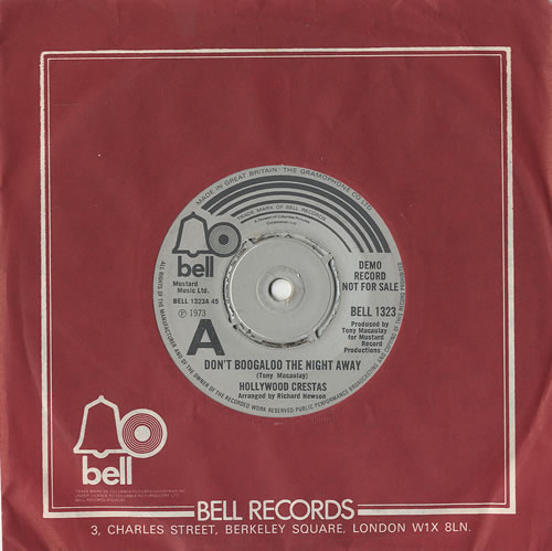 Hollywood Crestas Don't Boogaloo The Night Away 7" vinyl single (7 inch record / 45) UK HQC07DO486324