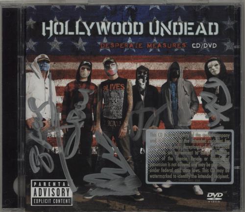 Hollywood Undead Desperate Measures - Autographed 2-disc CD/DVD set US 7HU2DDE684066
