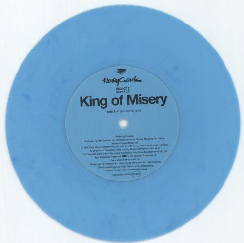 Honeycrack King Of Misery - Blue Vinyl 7" vinyl single (7 inch record / 45) UK HYC07KI64703