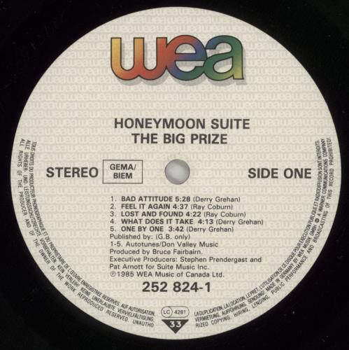 Honeymoon Suite The Big Prize vinyl LP album (LP record) German HA4LPTH466138