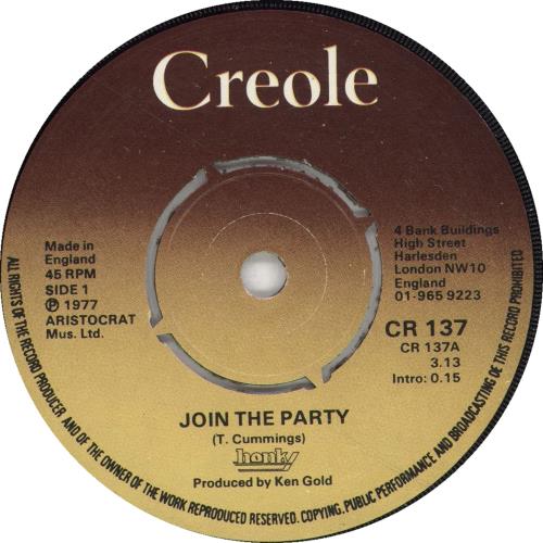 Honky Join The Party 7" vinyl single (7 inch record / 45) UK HOK07JO700319