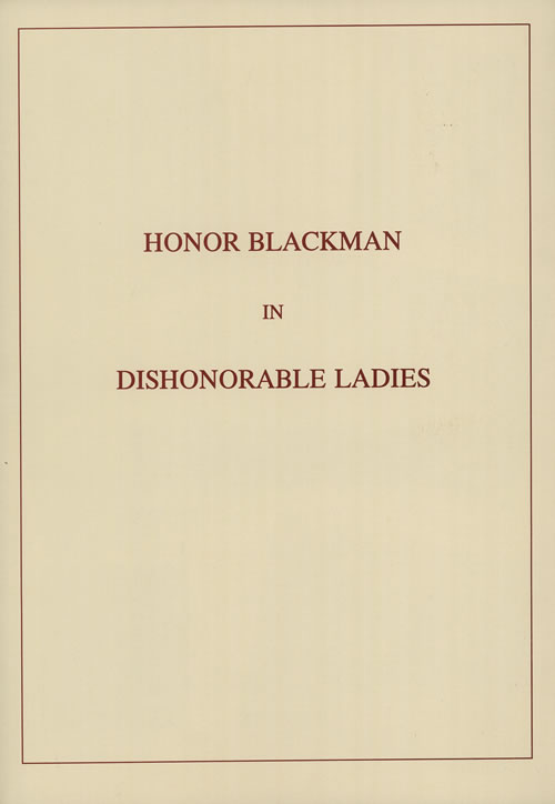 Honor Blackman Dishonorable Ladies - Autographed tour programme UK HB2TRDI577784
