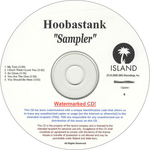 Hoobastank For(N)ever Sampler CD-R acetate US HSTCRFO465801