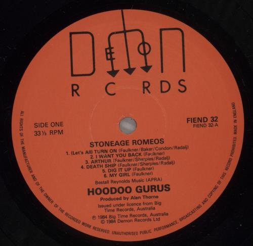 Hoodoo Gurus Stoneage Romeos vinyl LP album (LP record) UK HOOLPST519622
