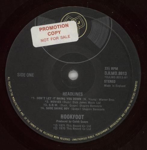 Hookfoot Headlines - Promo Stickered 2-LP vinyl record set (Double LP Album) UK HFT2LHE869533