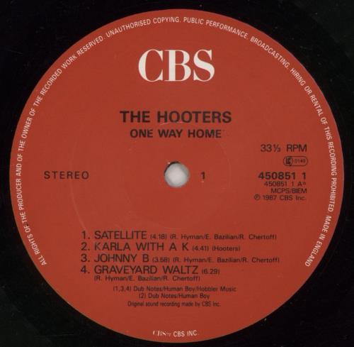 Hooters One Way Home + Insert vinyl LP album (LP record) UK HTRLPON713385