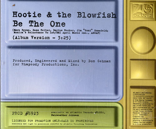 Hootie & The Blowfish Be The One CD single (CD5 / 5") US HBFC5BE592591